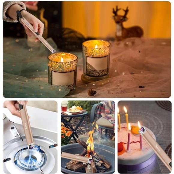 Candle Lighter Electric Arc Lighter with Built in USB Cable & Hanging Hook - Picture 3 of 7